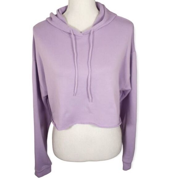 FOREVER 21 LAVENDER CROPPED HOODIE SZ.M EUC. - Picture 2 of 5